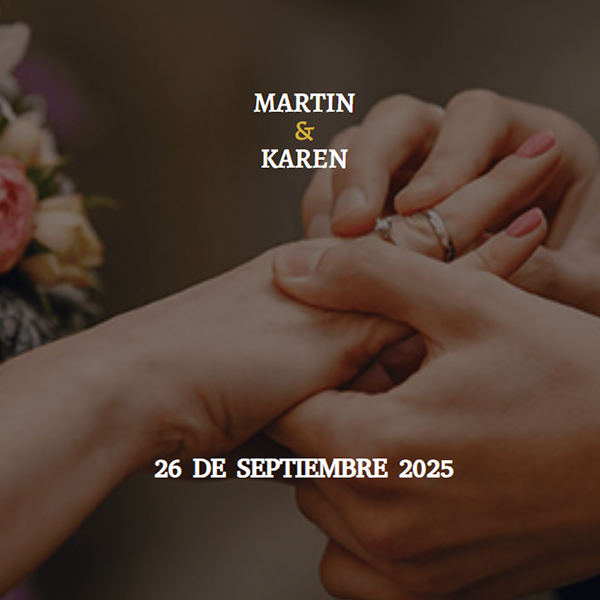 Invitación para boda paquete estandar